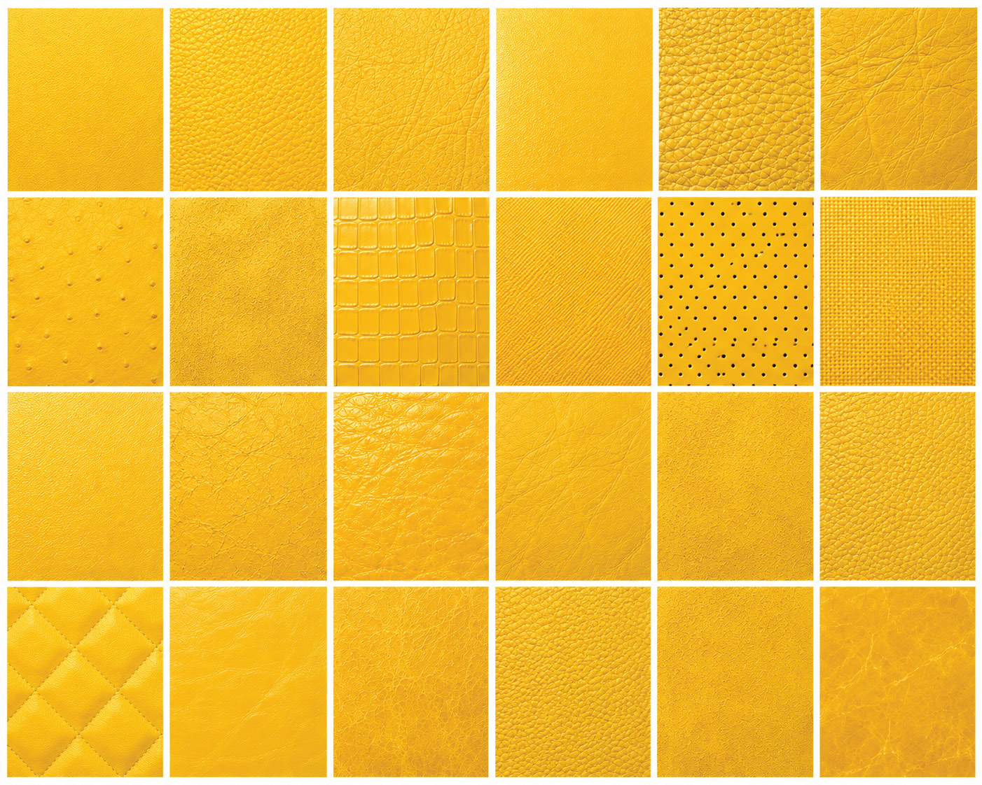 Yellow mango leather colour and texture samples