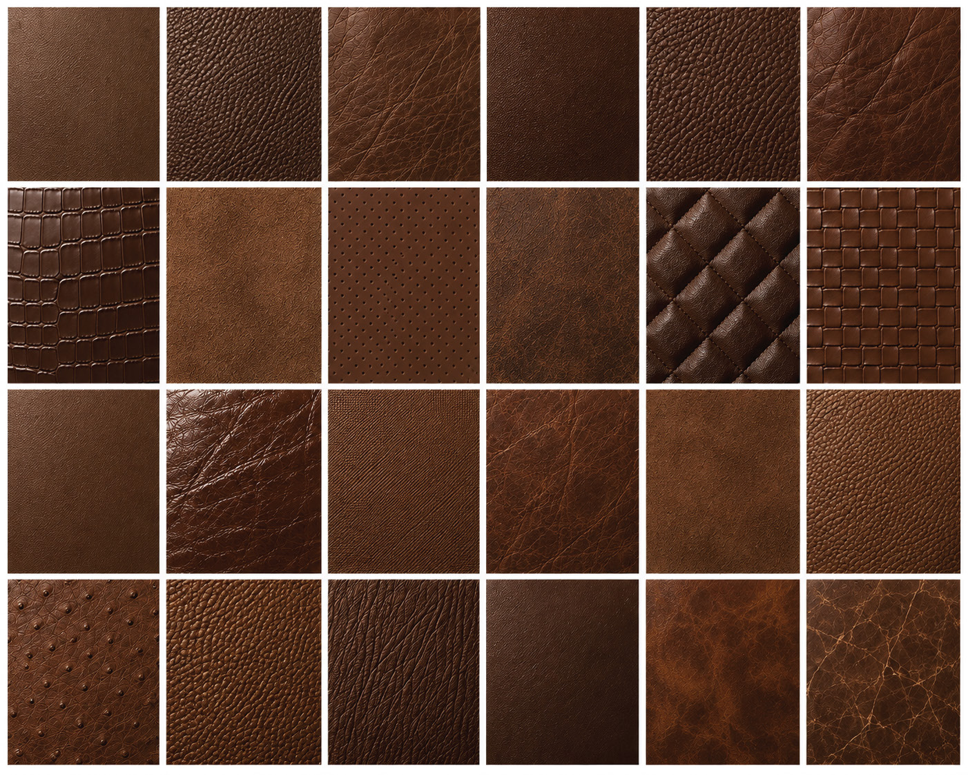 Brown mango leather colour and texture samples