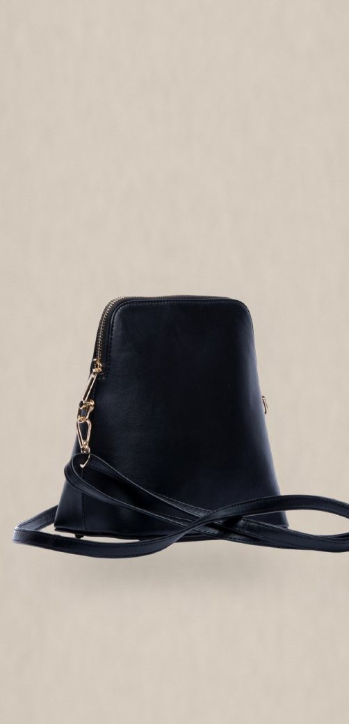 Eira Sling Bag in Black / Tan