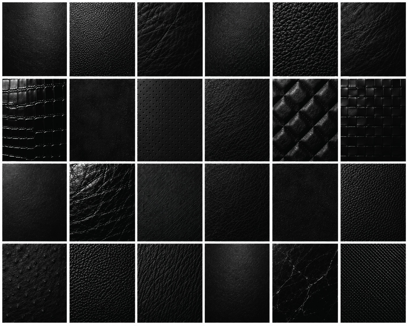 Black mango leather colour and texture samples